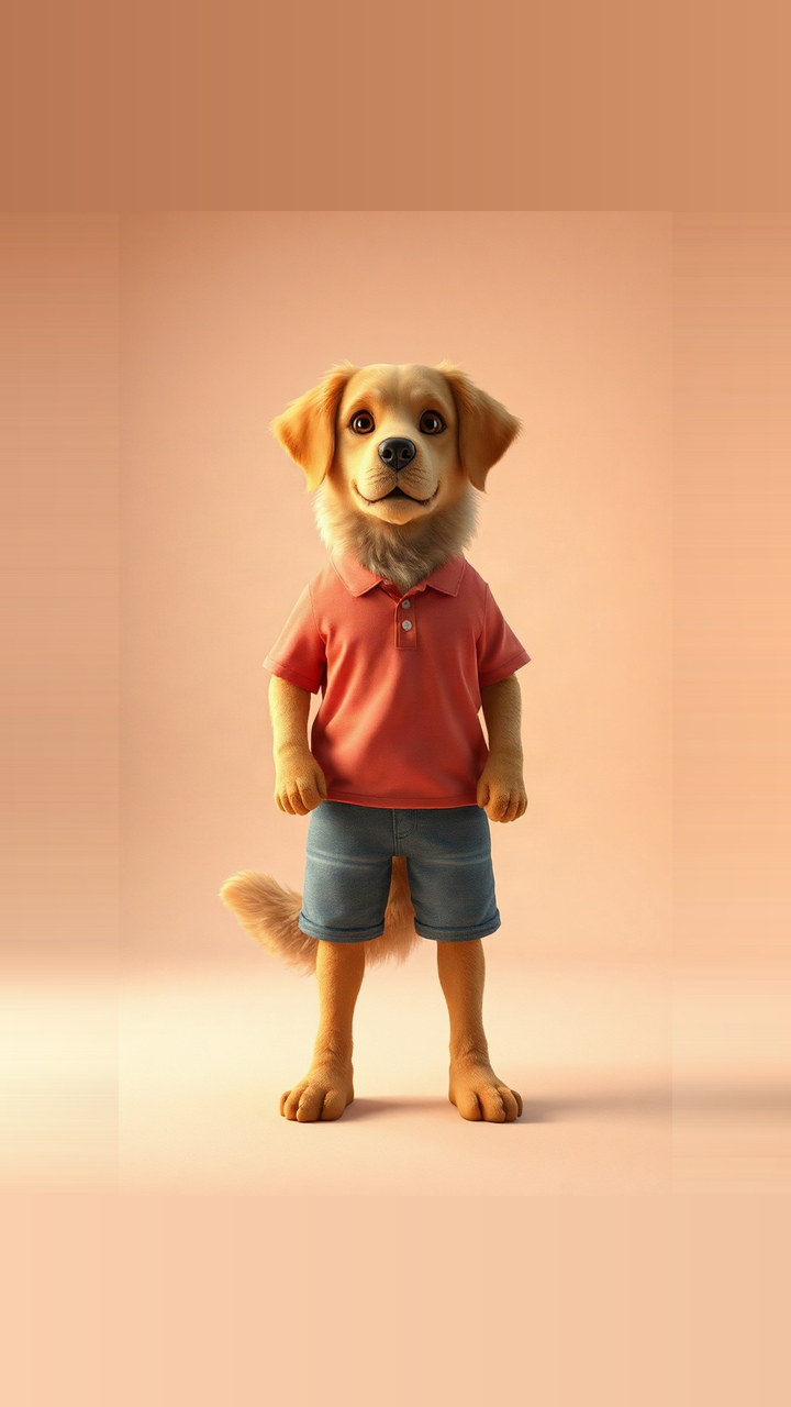 Character image used to test Dog Party Dance; play the video to inspect the generated movement
